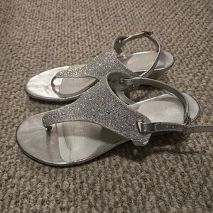 Dream Pairs Silver Sparkle Sandals